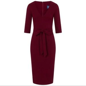 XL Collectif Meadow Wiggle Dress in Wine